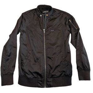 MEMBERS ONLY Classic Iconic Racer Black Satin Jacket Small